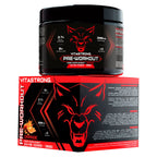 Pre-Workout Powerful 300g - Vegan Supplement with L-Citrulline, Beta-Alanine, Caffeine, Taurine, AstraGin, Panax Notoginseng, Vitastrong (24 Portions, Orange Flavor) - Made in Italy, Preworkout Supplement Powder