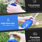 WRELS Foldable Silicone Water Bottle Outdoors Traveling Sport Running Cycling Kettle Water Bottle BPA Free 500ml With Straw