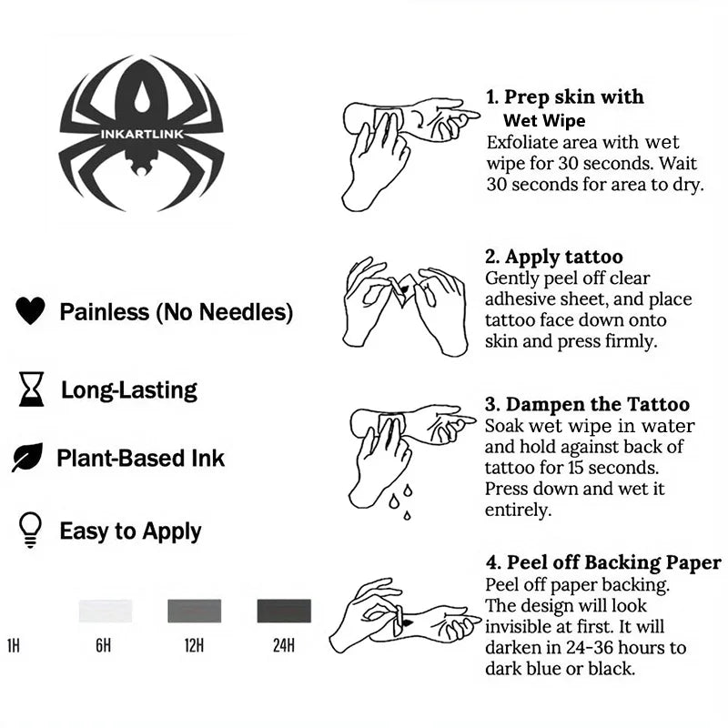 Art Temporary Tattoo,Lasts To 15 Days New Technology Magic Waterproof Semi Permanent Sticker.