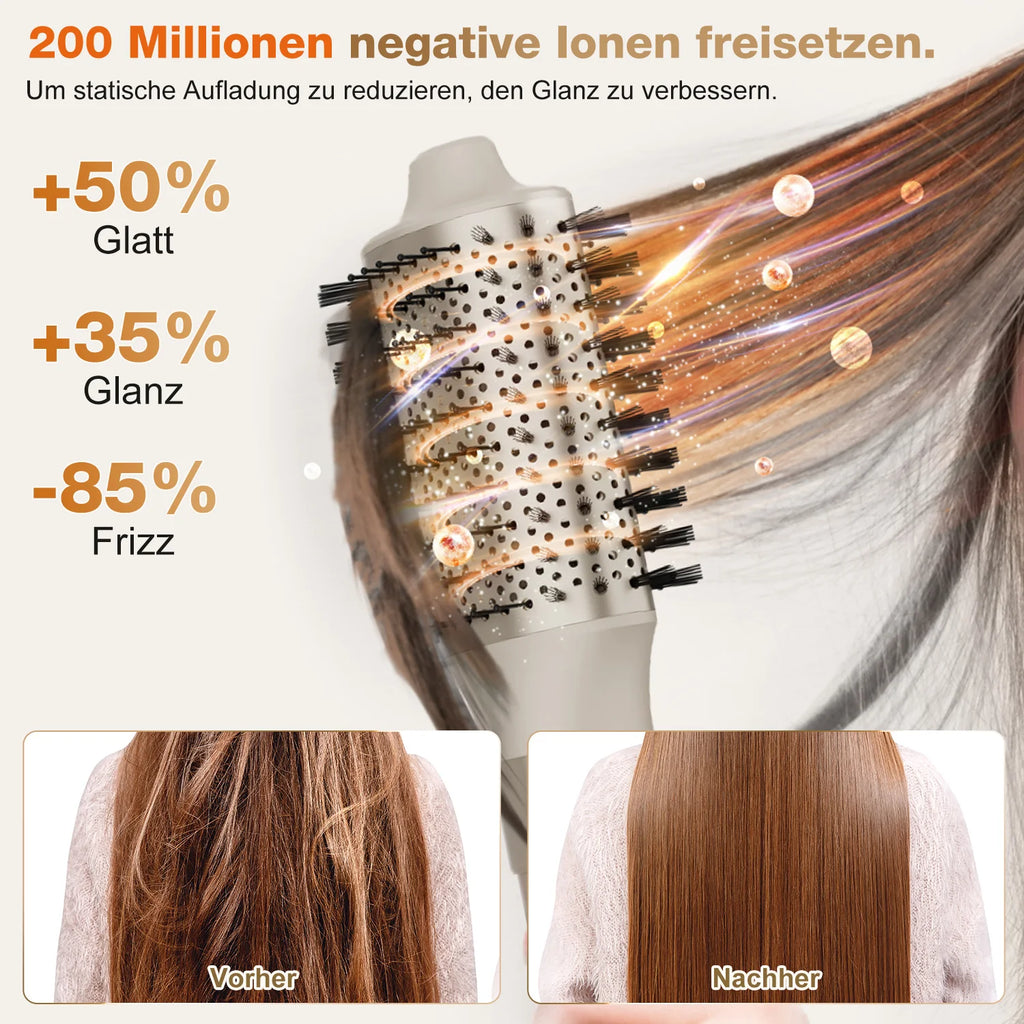 6-in-1 Multi-Hair Styler, Hot Air Brush, 110000 RPM Quick Dry & Styler With Negative Ion, Hair Dryer With 3 Temperature,