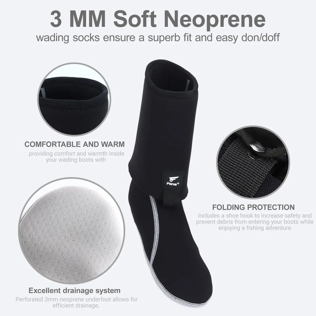 8 Fans Men's Neoprene Wading Socks for Fishing – Guard and Comfortable Wet Wader Sock