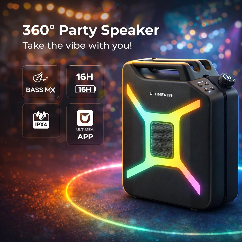 ULTIMEA 300W Portable Wireless Partybox Karaoke Speaker Bass Boost RGB APP Control IPX4 Powerful Outdoor Party Blutooth Speakers