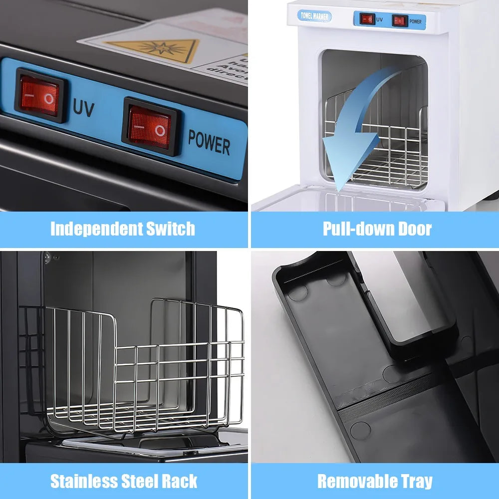 5L UV Hot Towel Warmer Cabinet 150W Hot Bath Towel Warmer with Aluminum Chamber Fast Heating for Facial Spa Hair Beauty Salon