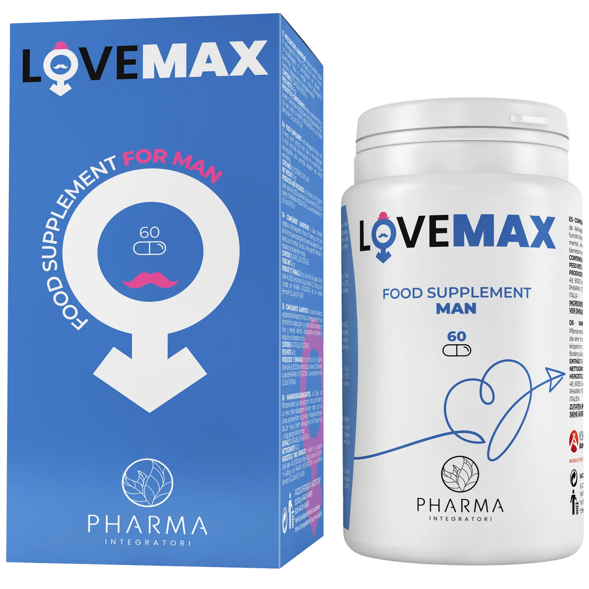 Supplement for man with maca, ashwagandha, zinc and ginseng