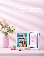 4L Mini Refrigerator Multifunction Cosmetics Cosmetic Dormitory Cooler Fridge Dual-use for Home Car Small Portable Fridge Mirror