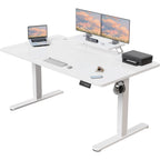Devoko Height Adjustable desk Electric 180 × 80cm with Monitor Stand Ergonomic Seat Standing Desk (White)