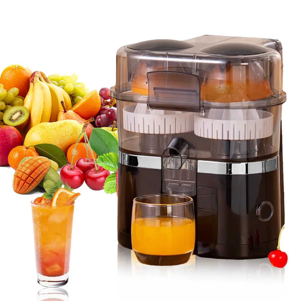 New Double Head Electric Juicer Built-in Fruit Cutting Function Automatic Lifting Squeezing 200W Brushless Motor Portable Home Fruit Juice Extractor Main image