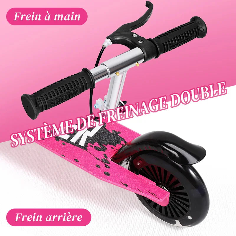 Kids E-Scooter with LED Lights & Easy Fold Foldable Kids Swing Scooter,Tri Slider Speeder Push Scooter with Adjustable Handle
