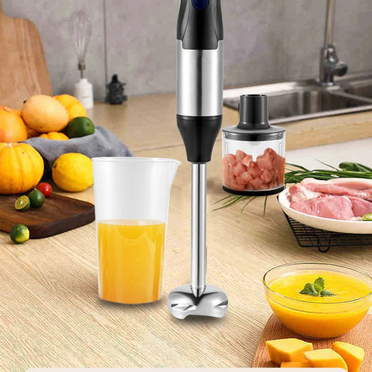 1000W 4-in-1 Electric Hand Blender Immersion Mixer Stainless Steel Stick Food Processor Low Noise 36-45dB for Baby Food Soup Smoothie 220V Secondary image