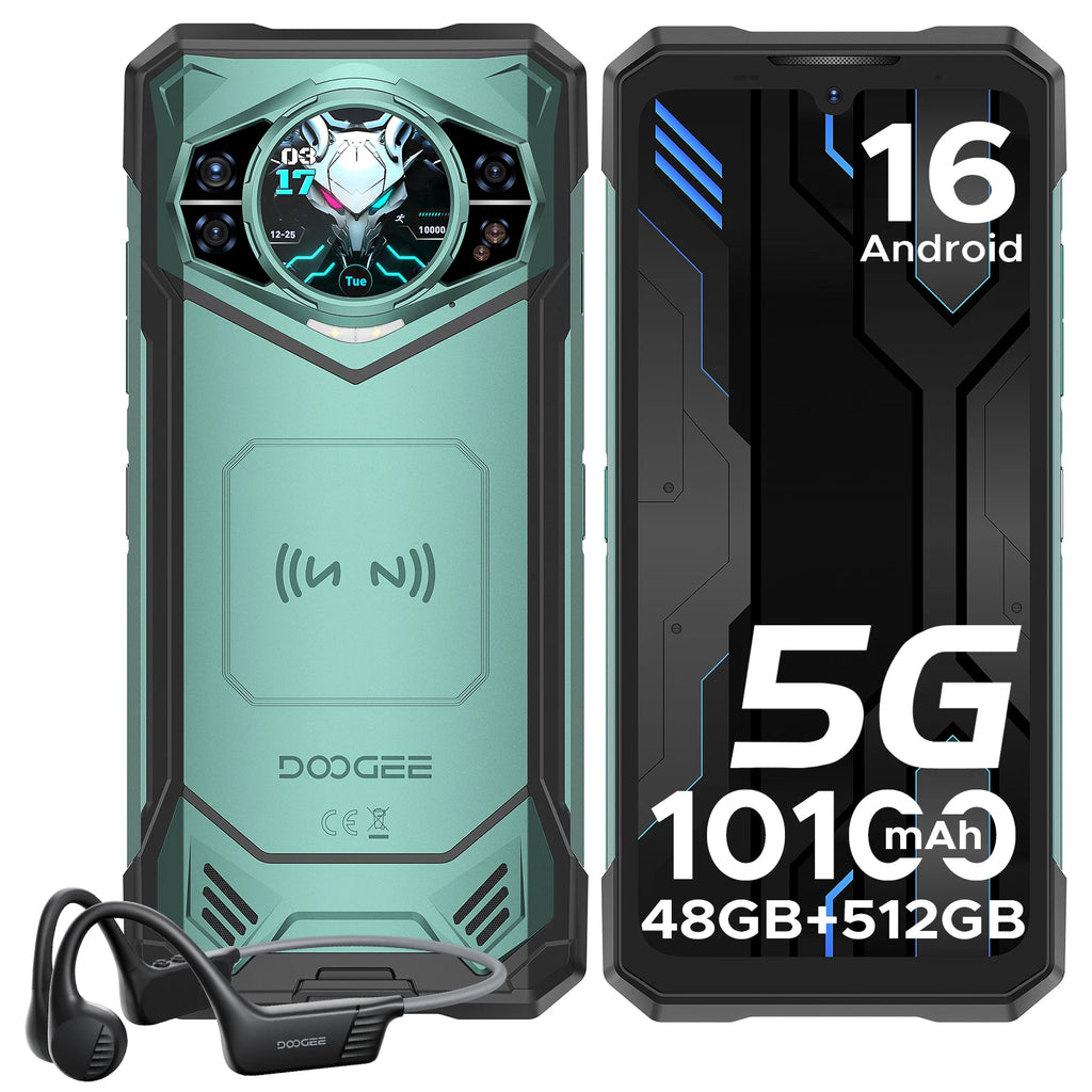 Globe Version DOOGEE S200 X 5G Rugged Phone 6.72" Dimensity 7050 1.32" AMOLED Rear Display 12GB 512GB 10100mAh Battery Phone