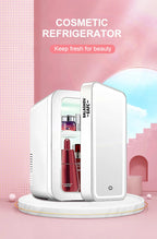 4L Mini Refrigerator Multifunction Cosmetics Cosmetic Dormitory Cooler Fridge Dual-use for Home Car Small Portable Fridge Mirror