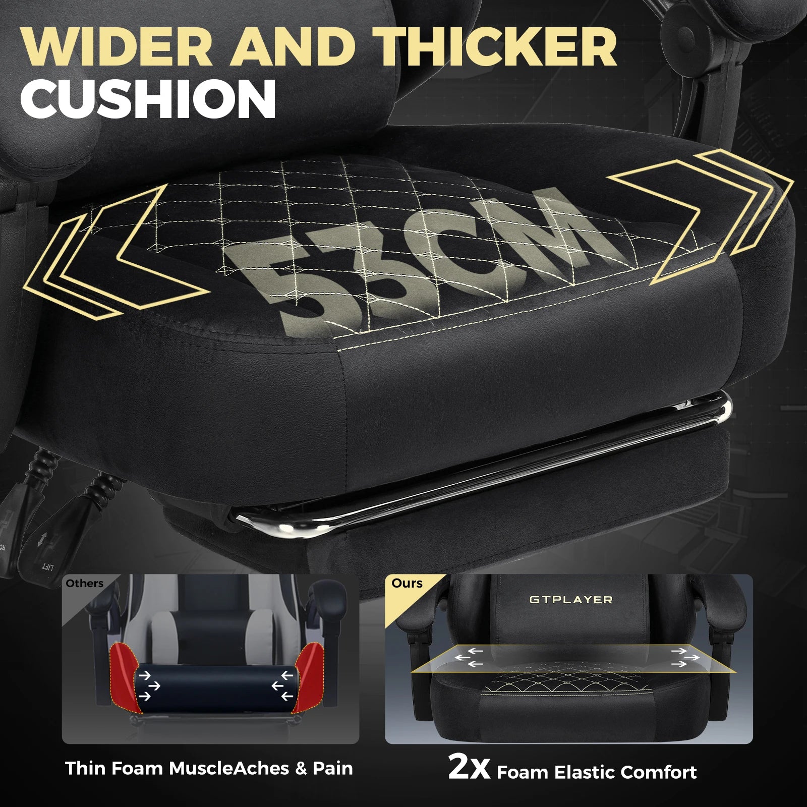 GTPLAYER Gaming chair fabric Gaming Chair Ergonomic office boot PC chair, Adjustable and Rotatable Desk Chair