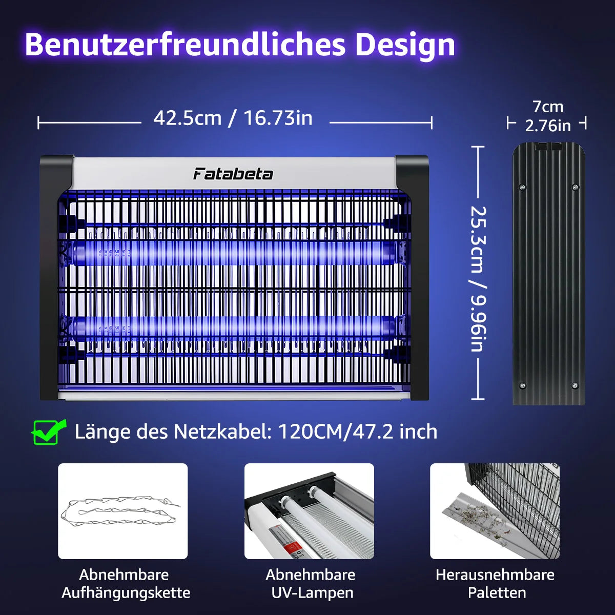 UV Mosquito Killer Lamp, Electric Insect Trap ,Quiet & Energy Saving, Wall Mount or Stand, Covers 10-150m² for Indoor O