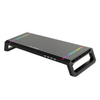 Aluminum RGB Monitor Stand Riser Bracket with 4 USB Ports Desk Organizer All-In-One Computer Laptop Height Stand Holder
