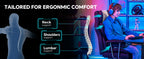 GTPLAYER Gaming chair office chair with pocket spring lumbar support, ergonomic and comfortable wide office computer chair