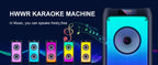 Wireless Bluetooth Speaker, Karaoke Machine with 2 Microphone, Home Karaoke Party Speaker with LED Light