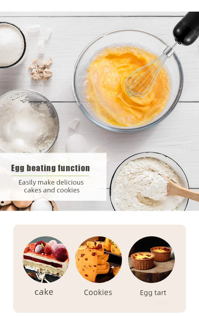 1000W High-Power 4-in-1 Handheld Kitchen Blender Multi-Function Stainless Steel Blender Vegetable and Meat Chopper Whisk and Egg Beater Smoothie and Milkshake Set Baby Food Maker Home Electric Blender, All-in-One Meat Grinder