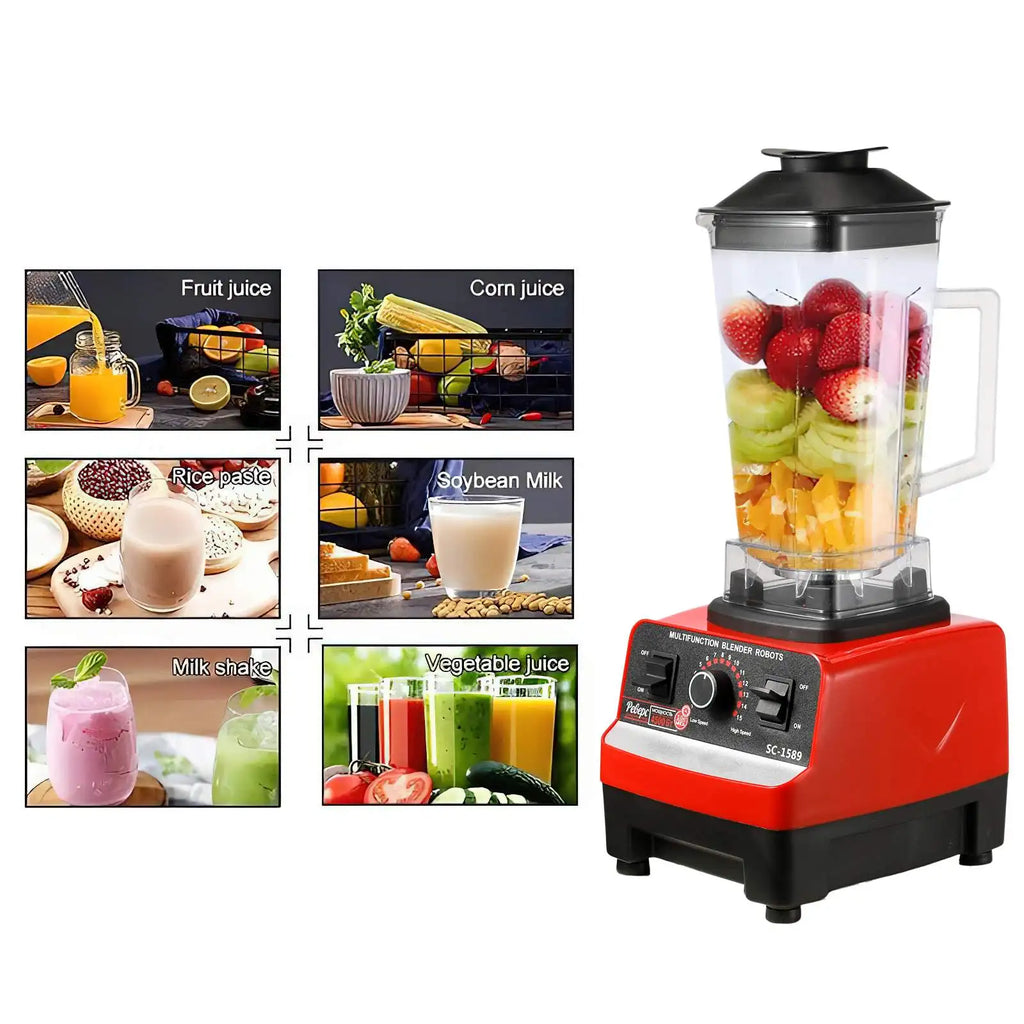 2-in-1 durable blender, fixed blender 2000w mini milkshake machine vertical blender for easy storage, black color for easy clean