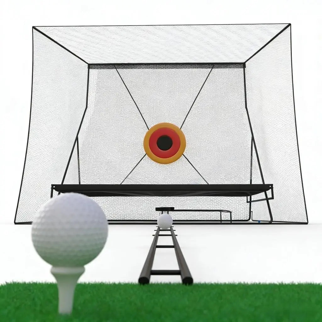 Golf Training Net With Ball Return And Ball Blanket, Large Golf Training Device With Carry Bag For Chipping and Swing, 305 x 244 cm