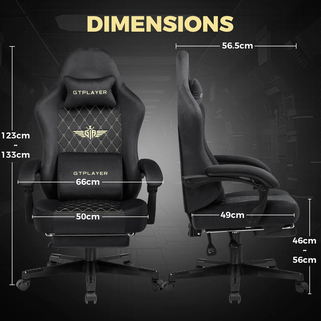 GTPLAYER Gaming chair fabric Gaming Chair Ergonomic office boot PC chair, Adjustable and Rotatable Desk Chair