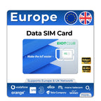 EIOTCLUB Europe SIM Card, 1GB, High-Speed Prepaid Data-Only SIM for 33 EU Countries, Rechargeable, for Phones, Routers, Tablets