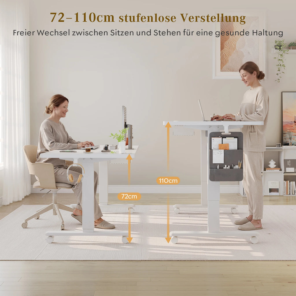 Devoko Electric desk Height Adjustable 140x80 with Roller Type-C Memory Control Anti-Collision