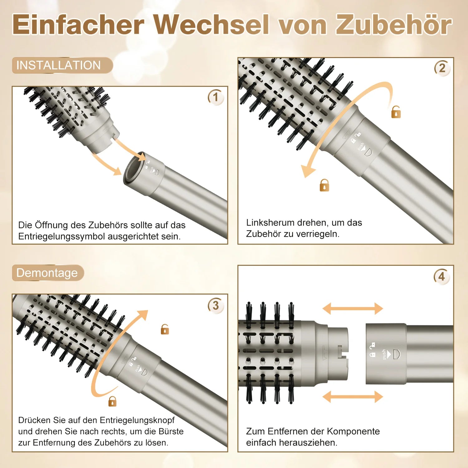6-in-1 Multi-Hair Styler, Hot Air Brush, 110000 RPM Quick Dry & Styler With Negative Ion, Hair Dryer With 3 Temperature,