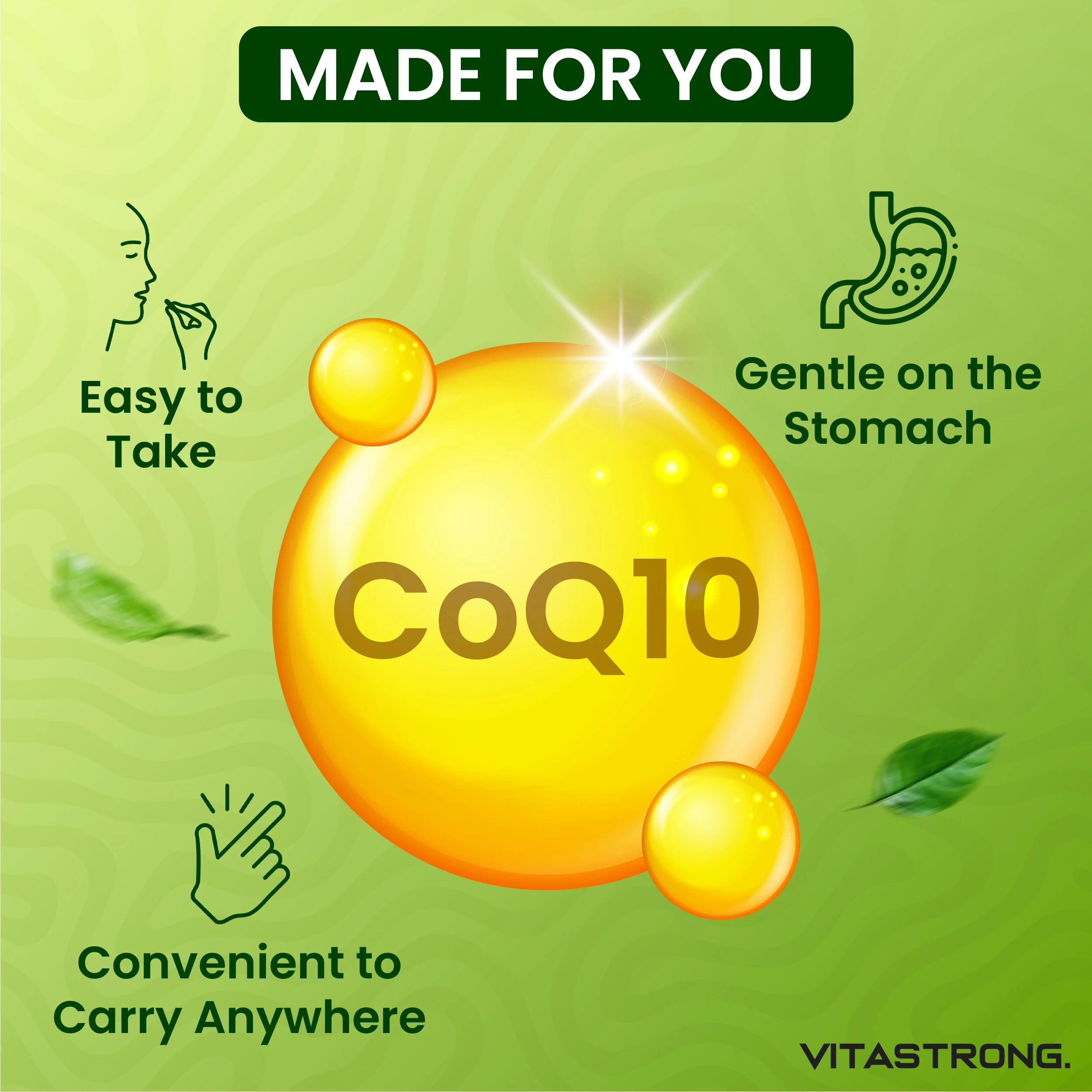Coenzyme Q10 200mg High Dosage, 1 Capsule per Day for 4 Months, 120 Capsules CoQ10 200mg Each, Q10 Coenzyme Premium Quality, Gluten-or GMO-Free, Supplement Made in Italy Certified
