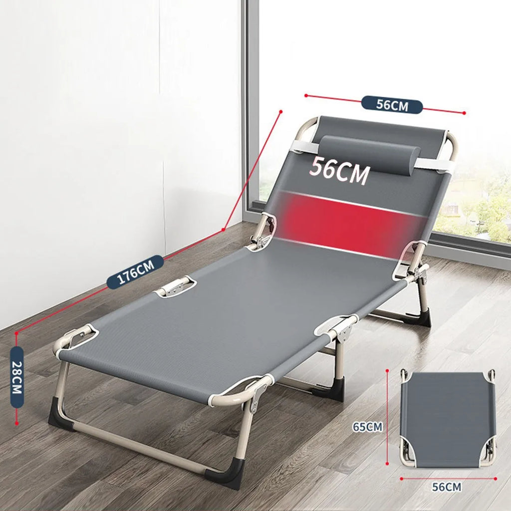 Folding bed for camping and travel, sturdy, foldable, lightweight, for adults, with mattress