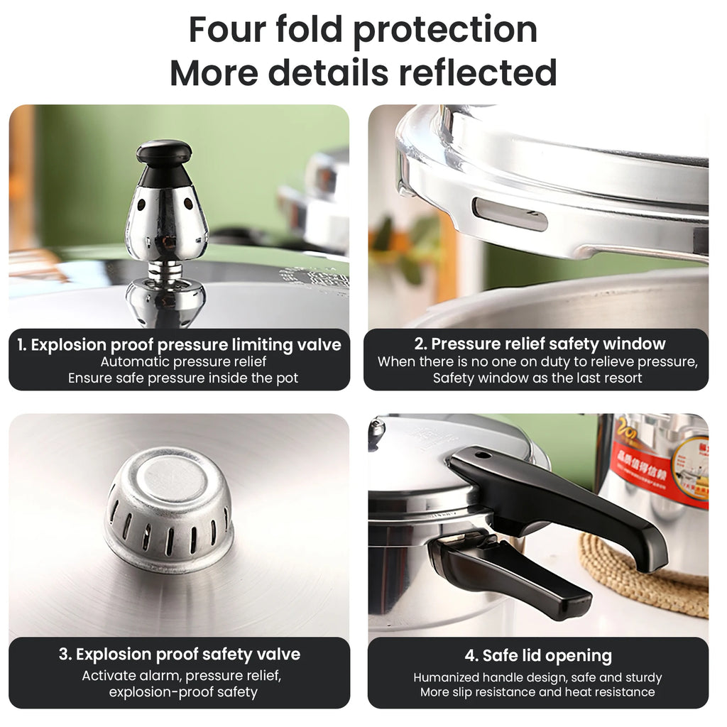 3 L/7L Aluminium Alloy Pressure Cooker 18cm/24cm Bottom 3L/7LPressure Cooker for Gas Stove Aluminium Alloy Pressure Cooker