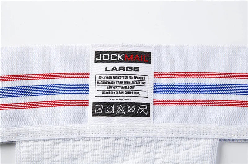 JOCKMAIL sexy men underwear jockstrap homme mens jockstrap underwear man thong jockstrap gay jock strap cotton Breathable white