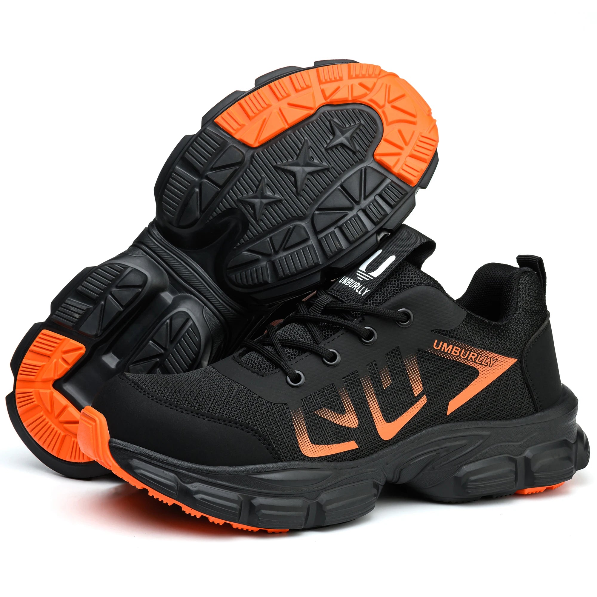 New Arrivals Orange Light Weight Steel Toe Brand MD Sole Fashion Sport Comfortable Breathable Work Safety Shoes for Men Image principale du produit