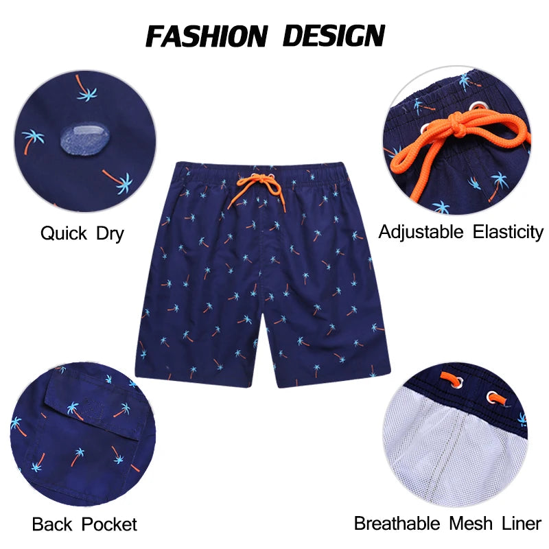 Escatch Brand Summer Mens Shorts Fashion Polyester Quick Dry Board Shorts Male Sport Gym Swimsuit Surf Swim Trunks For Man