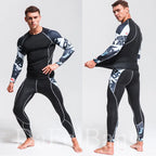 Man Compression Sports Suit Quick Drying Perspiration Fitness Training MMA Kit Rashguard Male Sportswear Jogging Running Clothes