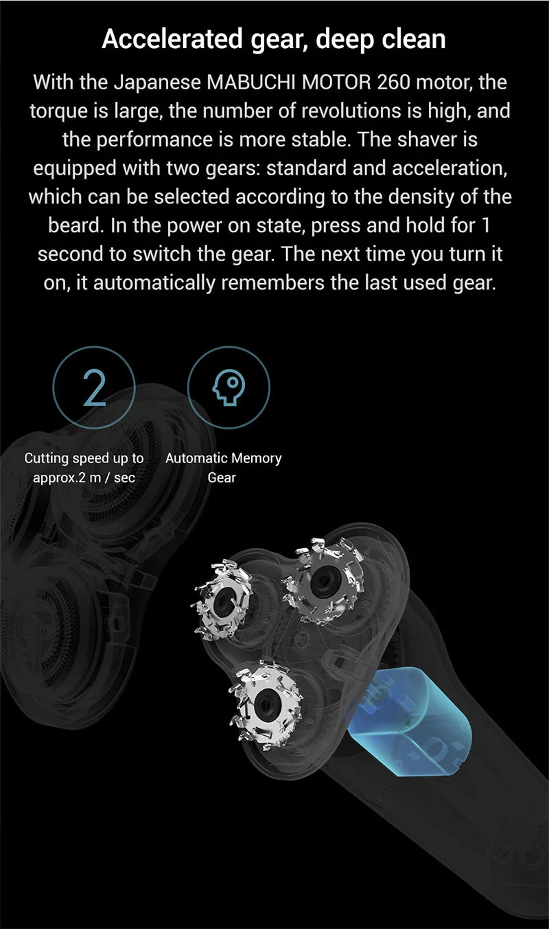 MIJIA S500 Electric Shaver Dry Wet Shaving Triple Blade Trimmer Beard Floating Head Men's Shaver Electric Razors Machine