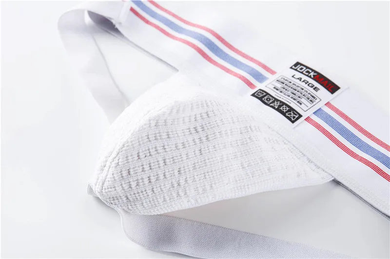 JOCKMAIL sexy men underwear jockstrap homme mens jockstrap underwear man thong jockstrap gay jock strap cotton Breathable white