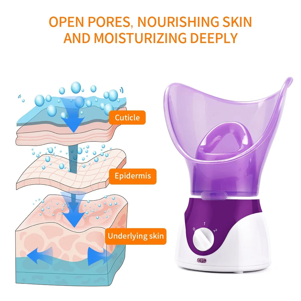 Face Steamer Facial Heating Sprayer Skin Moisturizing Pore Cleaner Facial Hot Fog Steamer Home Care Skin Humidifier SPA Machine