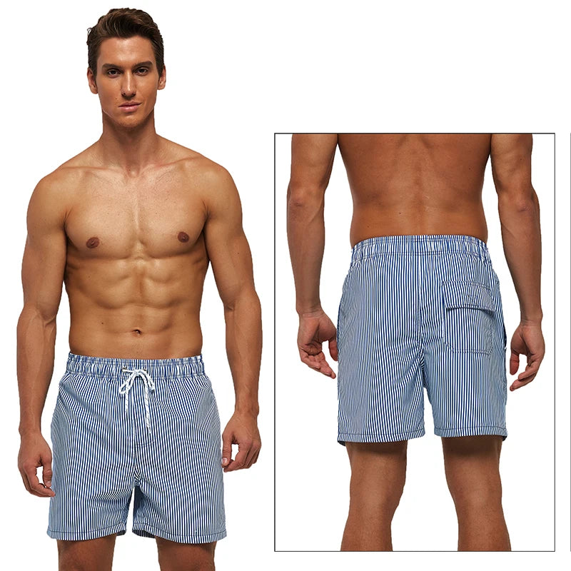 Escatch Brand Summer Mens Shorts Fashion Polyester Quick Dry Board Shorts Male Sport Gym Swimsuit Surf Swim Trunks For Man