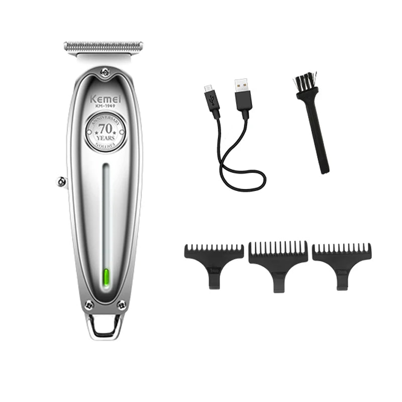 Kemei 1949 All-Metal Hair Trimmer Professional Clipper For Barber Rechargeable Men Electric Beard Shaver Hair Cutting Machine