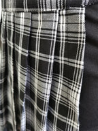 Summer Harajuku Punk Style Plaid Irregular Skirts Women Asymmetrical High Waist Black Skirts Pleated Girls Gothic Half Skirts