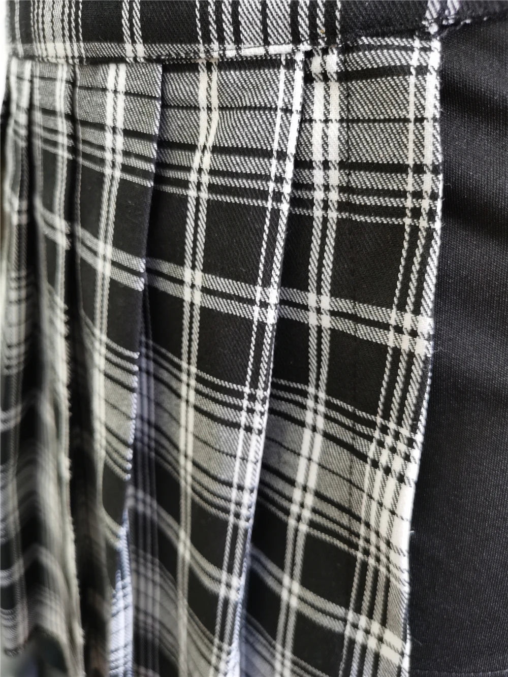 Summer Harajuku Punk Style Plaid Irregular Skirts Women Asymmetrical High Waist Black Skirts Pleated Girls Gothic Half Skirts