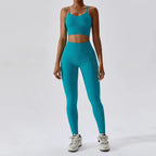 Joyyoung ODM/OEM New Sexy Training Apparel Seamless Ribbed High Impacted Bra Scrunch Shorts Yoga Sets Fitness Sports Clothing