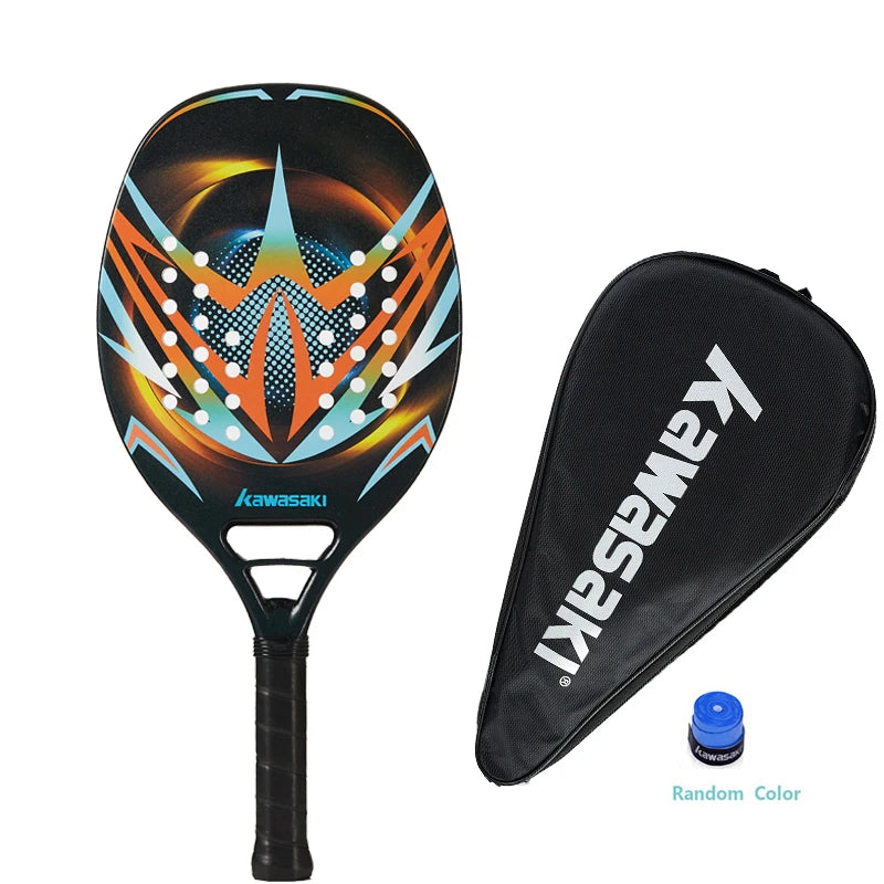 Kawasaki Padel Tennis Carbon Fiber Soft EVA Face Tennis Paddle Racquet Racket with Padle Bag Cover Power Beach Tennis Paddle