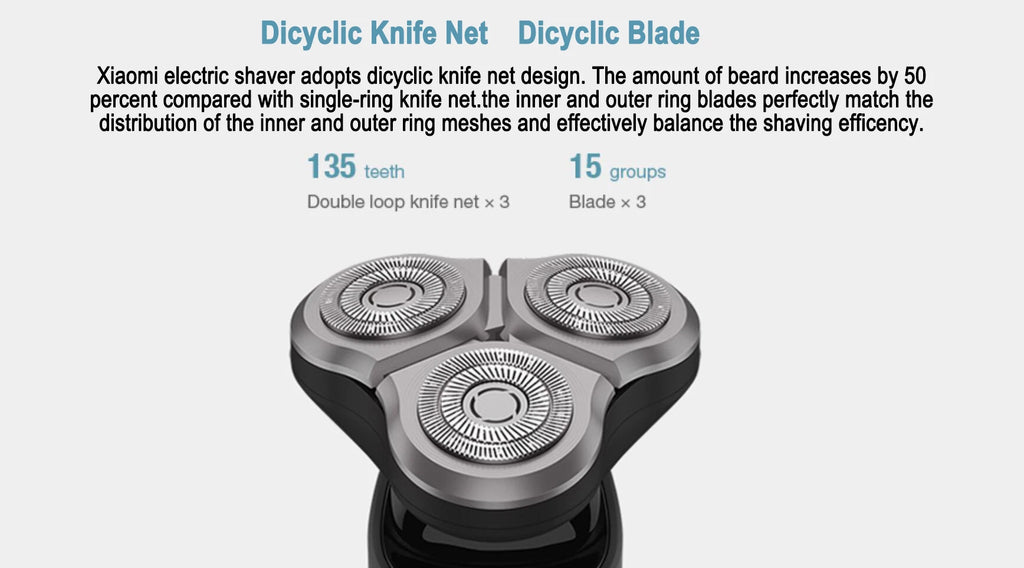 MIJIA S500 Electric Shaver Dry Wet Shaving Triple Blade Trimmer Beard Floating Head Men's Shaver Electric Razors Machine