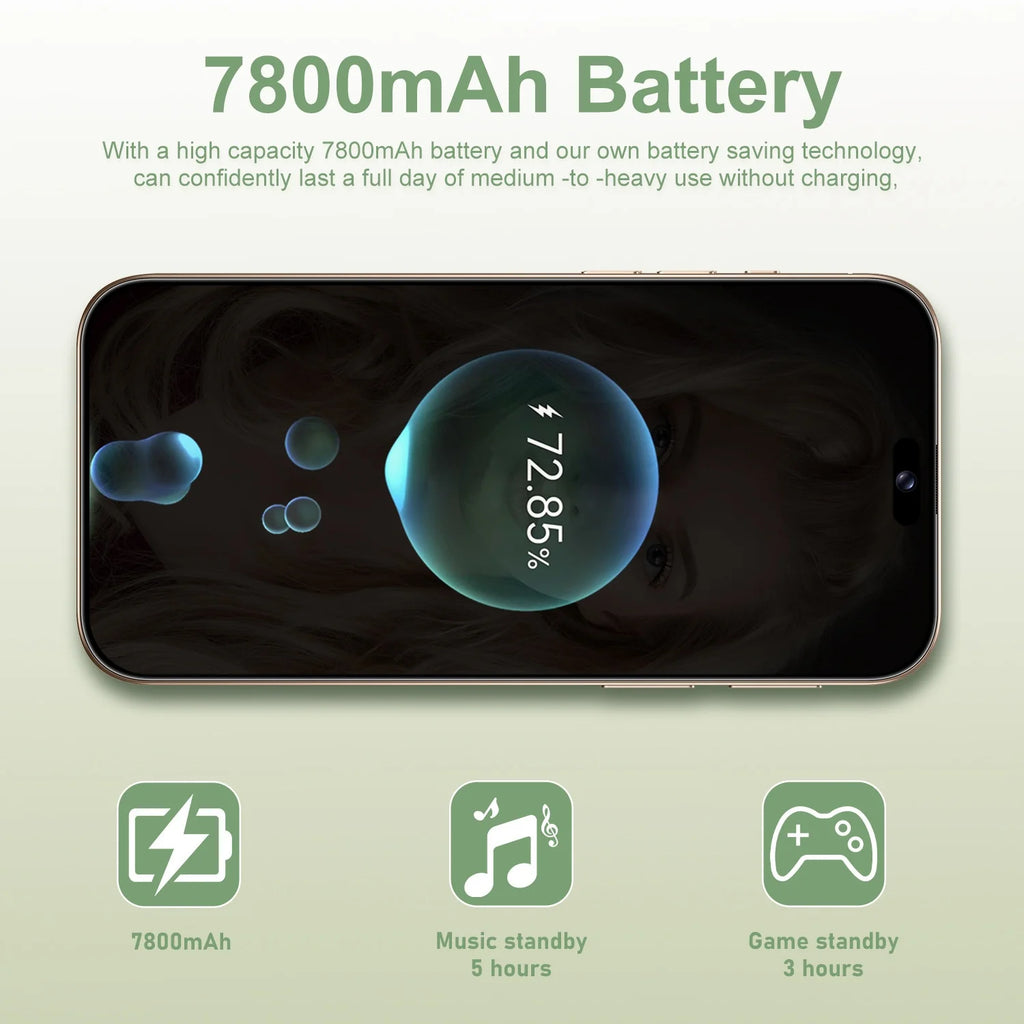 New I16 Pro Max Cross-border Exclusive 5G Phone 7.3" Screen Android 15.0 Dual SIM Overseas Version Direct Sale Source