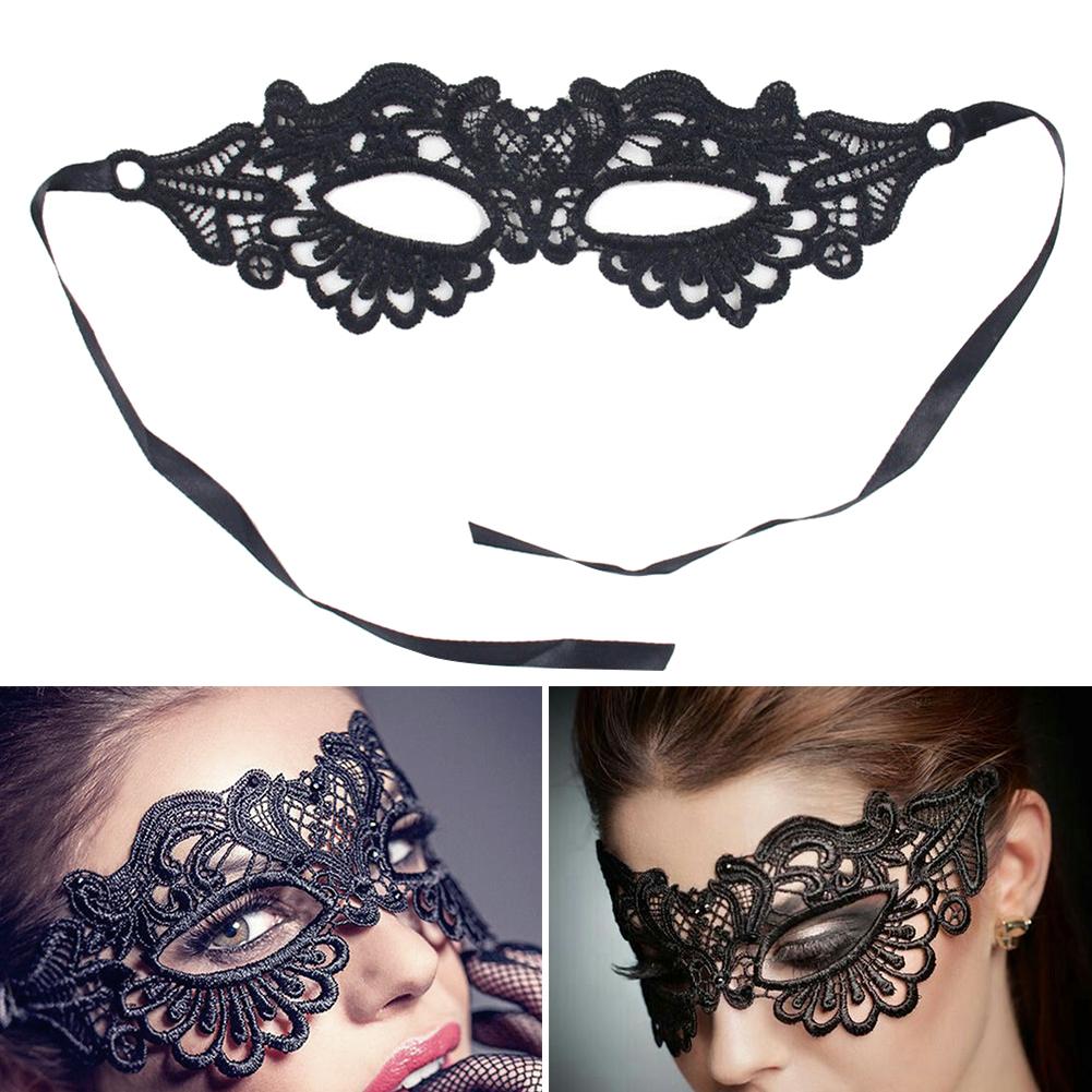 Women Carnival Mask Hollow Lace Masquerade Face Mask Princess Prom Party Props Black Eye Mask Halloween Costume for Women