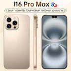 New I16 Pro Max Cross-border Exclusive 5G Phone 7.3" Screen Android 15.0 Dual SIM Overseas Version Direct Sale Source