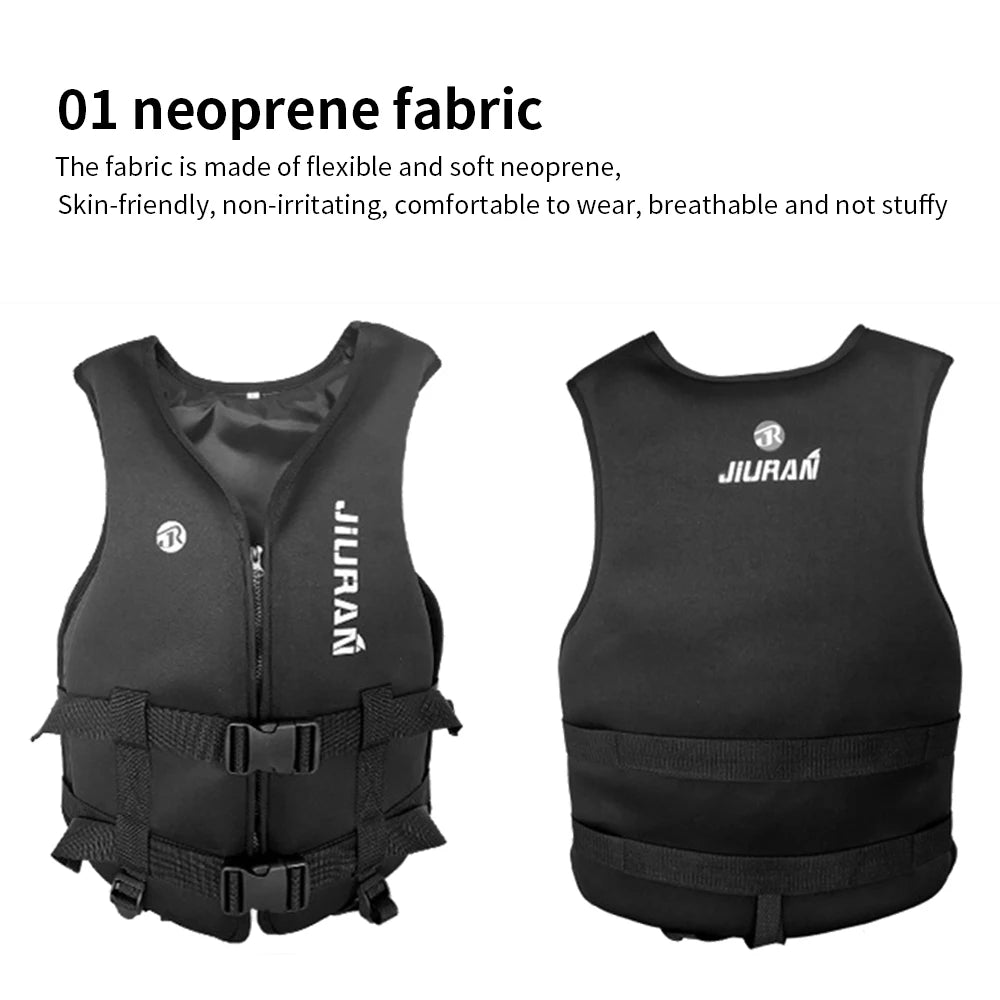 Neoprene Life Jacket for Adult Children New Water Sport Buoyancy Jacket Life Vest Swimming Boating Skiing Driving Vest Drifting