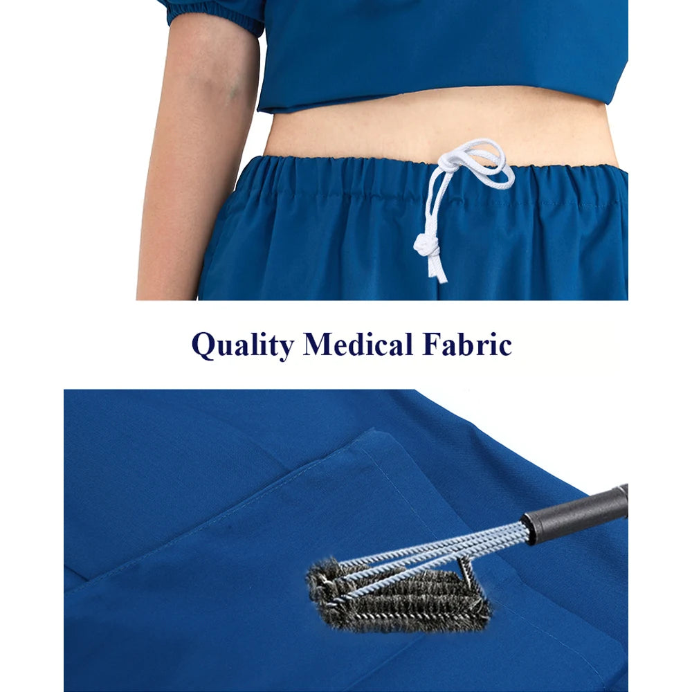 V-neck Medical Uniform Sets for Women Triangle Ring Heather Slim Nursing Outfits Dental Hospital Working Suits 202