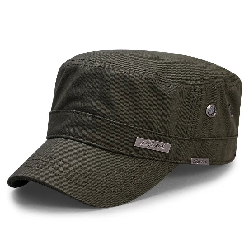 Spring Big Head Man Large Size Army Flat Cap Men Summer Cotton Plus Size Mesh Military Hat 55-60cm 60-65cm Image principale du produit